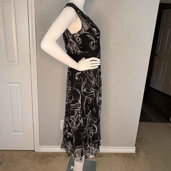 Vtg ECI Midi Dress Empire Waist Sleeveless Mesh Size 6 Y2k Whimsigoth Fairy - Picture 4 of 9